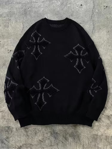 BLACK CHROME CROSS SWEATSHIRT